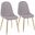 Pebble Contemporary Chair In Gold Steel And Light Grey Fabric - Set Of 2