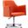 Pelo Adjustable Height Swivel Accent Chair in Orange and Polished Chrome