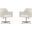 Pelo Adjustable Height Swivel Accent Chair in White and Polished Chrome (Set of 2)