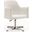Pelo Adjustable Height Swivel Accent Chair in White and Polished Chrome
