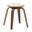 Pelya Wooden Dining Stool In Walnut Color and Light Cream