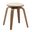 Pelya Wooden Dining Stool In Walnut Color and Light Taupe