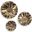 Peonia Outdoor Wall Art Set of 3 In Gold