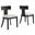 Peregrine Wood and Fabric Upholstered Dining Chairs Set of 2 In Black and Heathered Weave Ivory