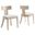 Peregrine Wood and Fabric Upholstered Dining Chairs Set of 2 In Natural and Heathered Weave Ivory