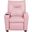 Perline 23 Inch PVC Fabric Kids Recliner Chair with Cupholder In Pink