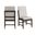 Perth Dining Side Chair with Boucle Fabric Set of 2 In Beige and Brown