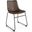 Petra Vegan Leather Side Chairs with Black Legs Set of 2 In Dark Brown