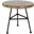 Petrichor Outdoor Side Table with Tempered Glass and Steel Frame In Light Brown