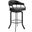 Pharaoh Swivel 26 Inch Black Powder Coated and Black Faux Leather Metal Bar Stool