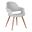 Phoebe Mid-Century Dining Chair In Walnut Finish and Gray Fabric