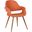 Phoebe Mid-Century Dining Chair In Walnut Finish and Orange Fabric