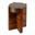 Phoenix Round Cross Slat Acacia Wood End Table with Metal Top In Brown and Brass