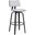 Pico 26 Inch Swivel Black Wood Counter Stool In Light Gray Fabric with Black Metal