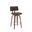 Pico 26 Inch Swivel Walnut Wood Counter Stool In Brown Faux Leather with Chrome