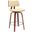 Pico 26 Inch Swivel Walnut Wood Counter Stool In Cream Faux Leather with Chrome