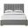 Pierce Linen Textured Fabric Full Bed In Grey