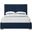 Pierce Linen Textured Fabric Queen Bed In Navy