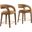 Pinnacle Performance Velvet Counter Stool Set of 2 In Brown/Gold