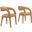 Pinnacle Vegan Leather Dining Chair Set of 2 In Tan