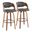 Pino 30 Inch Fixed Height Barstool Set of 2 In Walnut and Black