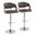 Pino Adjustable Barstool Set of 2 In Walnut and Chrome
