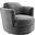 Pirouette Performance Velvet Swivel Armchair In Gray