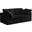 Plush Velvet Standard Comfort 2 Seater Modular Sofa with Arm Support In Black