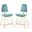Ponder Counter Stool Performance Velvet Set of 2 In Sea Blue
