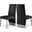 Porsha Vegan Leather Dining Chair Set of 2 In Black/Chrome