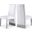 Porsha Vegan Leather Dining Chair Set of 2 In White/Chrome