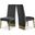Porsha Velvet Dining Chair Set of 2 In Grey and Gold