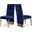 Porsha Velvet Dining Chair Set of 2 In Navy/Gold