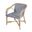 Portofino 18.75" Rattan Arm Chair In Gray and White