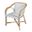 Portofino 18.75" Rattan Arm Chair In White and Gray