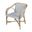 Portofino 18.75" Rattan Arm Chair In White and Navy