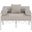Portofino Fabric Upholstered Outdoor Patio Chair In Beige and White