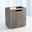 Posh Suede Wastebasket In Grey and Natural