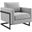 Posse Upholstered Fabric Accent Chair In Black/Light Gray