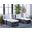 Pramla Outdoor Settee with Ottoman in Black and Beige