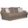 Prato Top Grain Italian Leather Match Sofa with Cuddler Cushions In Putty