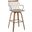 Preston Farmhouse Counter Stool In White Washed Wood And Antique Copper Metal