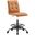 Prim Armless Vegan Leather Drafting Chair In Black Tan