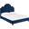 Primrose Navy Queen Performance Velvet Platform Bed