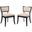 Pristine Beige Upholstered Fabric Dining Chairs - Set Of 2