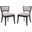 Pristine Light Gray Upholstered Fabric Dining Chairs - Set Of 2