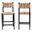 Prita Paper Loom Mahogany Wood 2-Piece Barstool Set In Brown and Black