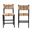 Prita Paper Loom Mahogany Wood 2-Piece Counter Stool Set In Brown and Black
