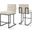 Privy Black and Beige Black Stainless Steel Upholstered Fabric Counter Stool Set of 2