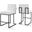 Privy Black and White Black Stainless Steel Upholstered Fabric Counter Stool Set of 2